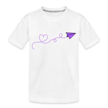 Coeur d’avion en papier - T-shirt bio Premium Enfant - blanc - Devant