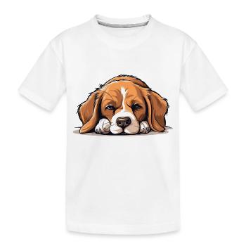 Morgenmuffel auf vier Beinen - Kinder Premium Bio T-Shirt - Weiß - Vorne