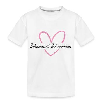 Brautjungfer Rosa Herz Glitzer - Kinder Premium Bio T-Shirt - Weiß - Vorne