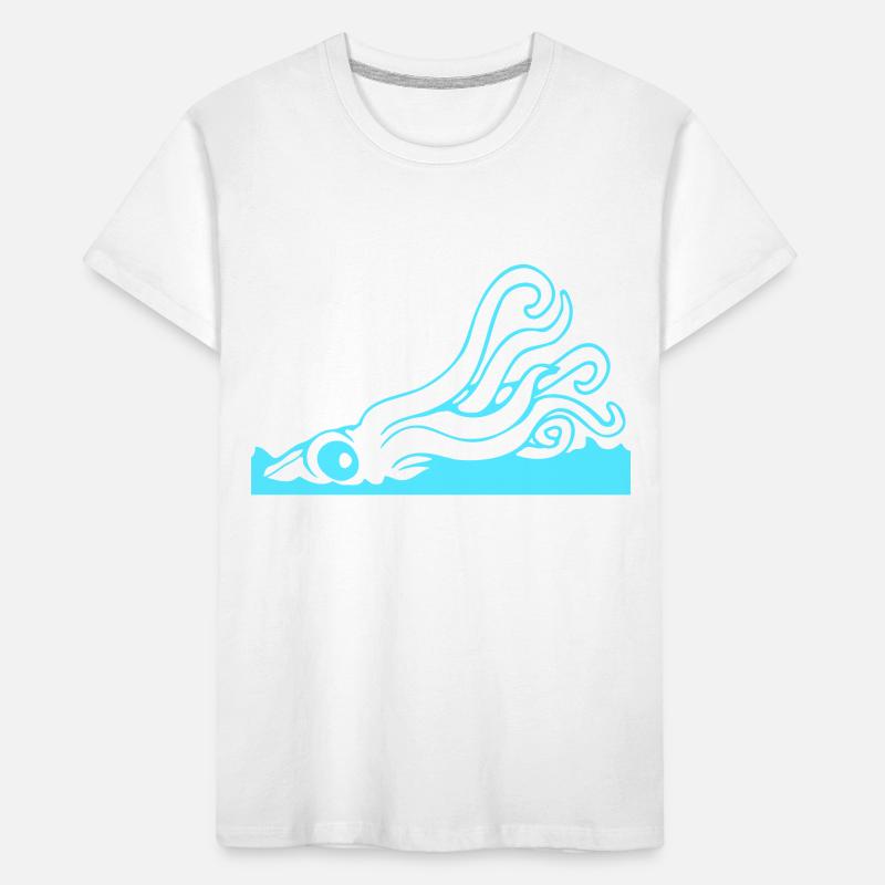 Krake Wasseroberfläche Tentakel Angriff Seemonster Kinder Premium Bio T-Shirt