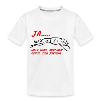 Mein Hund bekommt genug zu fressen - Kinder Premium Bio T-Shirt - Weiß - Vorne
