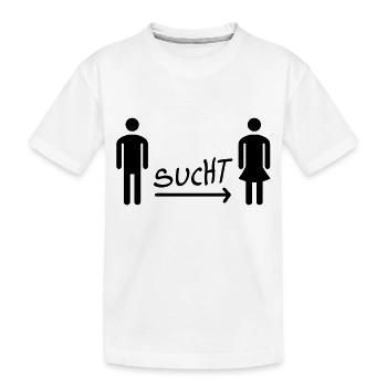 Mann sucht Frau - Single - Kinder Premium Bio T-Shirt - Weiß - Vorne
