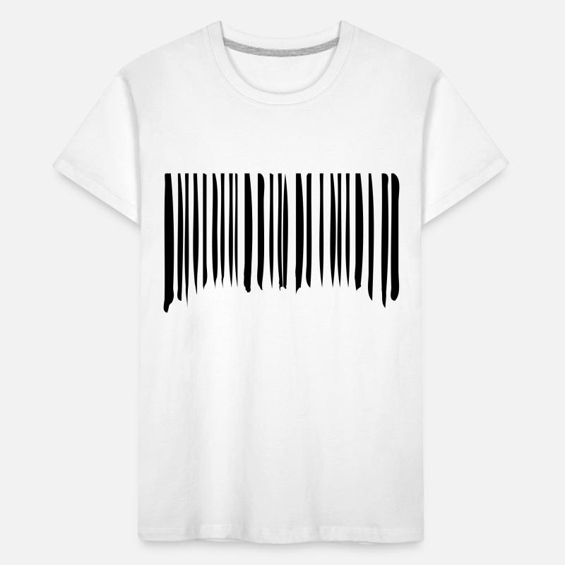 Barcode Strokes Lines Scribbled Barcode Scan Kids' Premium Organic T-Shirt