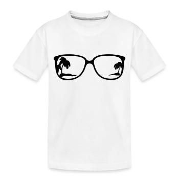 Brille - Kinder Premium Bio T-Shirt - Weiß - Vorne