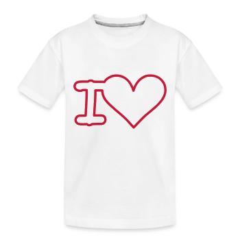 i love - Kinder Premium Bio T-Shirt - Weiß - Vorne