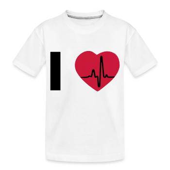 I Love - I heart - Kinder Premium Bio T-Shirt - Weiß - Vorne