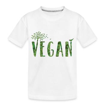 Vegan Veganer - Kinder Premium Bio T-Shirt - Weiß - Vorne