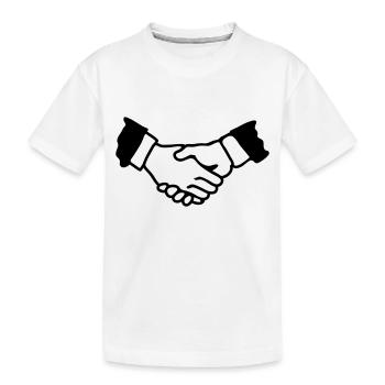 Poignée de main - Line - T-shirt bio Premium Enfant - blanc - Devant