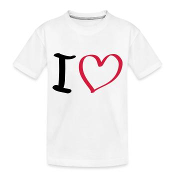 i love - Kinder Premium Bio T-Shirt - Weiß - Vorne