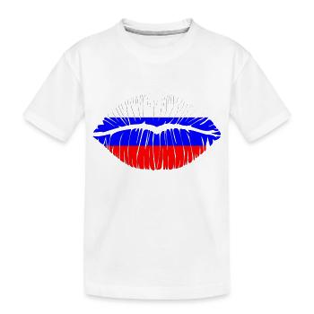 Kuss Russland - Kinder Premium Bio T-Shirt - Weiß - Vorne
