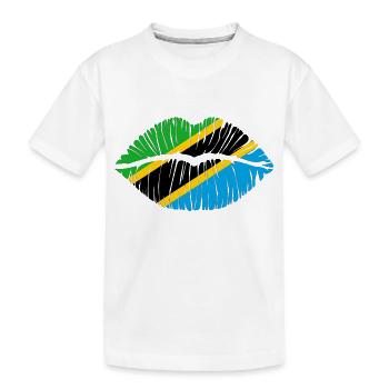 Kuss Tansania - Kinder Premium Bio T-Shirt - Weiß - Vorne
