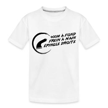 Notes de rallye : Frein à main / Épingle - T-shirt bio Premium Enfant - blanc - Devant