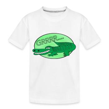 crocodile Alligator - Kids' Premium Organic T-Shirt - white - Front