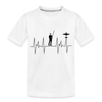 herzschlag modellflug - Kinder Premium Bio T-Shirt - Weiß - Vorne