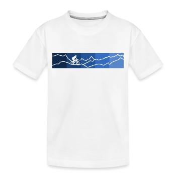 mountainbike rechtecke blue - Kinder Premium Bio T-Shirt - Weiß - Vorne