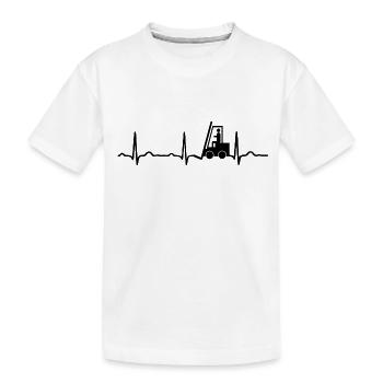 ECG HEARTBEAT CHARIOT noir - T-shirt bio Premium Enfant - blanc - Devant