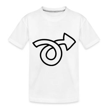 krummer Pfeil - line - Kinder Premium Bio T-Shirt - Weiß - Vorne