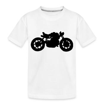 schwarzes Cafe Racer Motorrad - Kinder Premium Bio T-Shirt - Weiß - Vorne