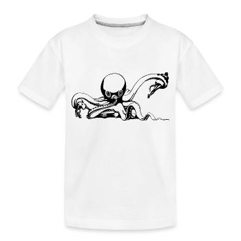 poulpe géant calmar, poulpe, calmar, poissons seiche - T-shirt bio Premium Enfant - blanc - Devant