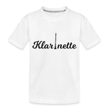 Klarinette - Kinder Premium Bio T-Shirt - Weiß - Vorne