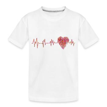 EKG mit kleinen Herzen - Kinder Premium Bio T-Shirt - Weiß - Vorne