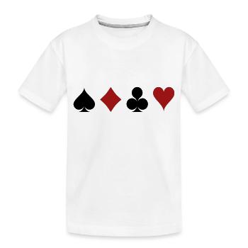 Pik, Karo, Kreuz, Herz Kartensymbole. Geschenkidee - Kinder Premium Bio T-Shirt - Weiß - Vorne