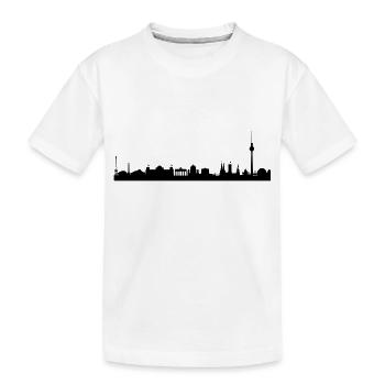 Berlin Skyline! Panorama Berlin T-Shirt - Kinder Premium Bio T-Shirt - Weiß - Vorne
