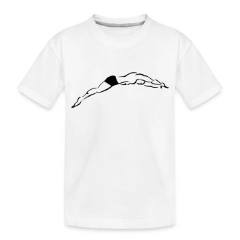 Logo plongeon nageur stylisé - T-shirt bio Premium Enfant - blanc - Devant