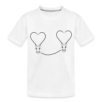Ballon mit Herzen - Kinder Premium Bio T-Shirt - Weiß - Vorne