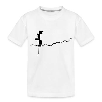 wegweiser mit berglinie - Kinder Premium Bio T-Shirt - Weiß - Vorne