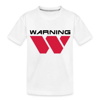 Warning__V001 - Kinder Premium Bio T-Shirt - Weiß - Vorne