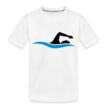logo schwarz schwimmen schwimmer verein team wasse - Kinder Premium Bio T-Shirt - Weiß - Vorne