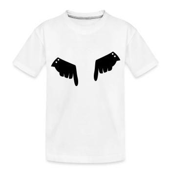 deux mains gantées de fantaisie pointant vers le - T-shirt bio Premium Enfant - blanc - Devant