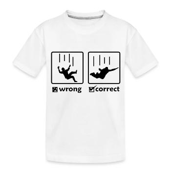 SKY DIVING - richtig / falsch - Kinder Premium Bio T-Shirt - Weiß - Vorne