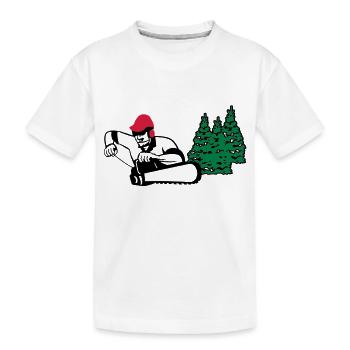 holzfäller - Kinder Premium Bio T-Shirt - Weiß - Vorne