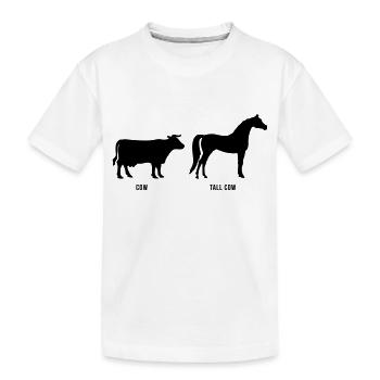 Cow vs Tall Cow - Kids' Premium Organic T-Shirt - white - Front