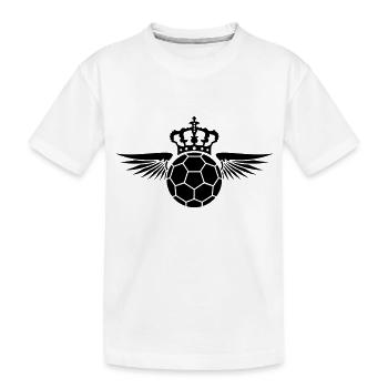 krone wappen fluegel handball sport rund kreis ver - Kinder Premium Bio T-Shirt - Weiß - Vorne