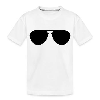 Sonnenbrille - Kinder Premium Bio T-Shirt - Weiß - Vorne