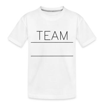 TEAM mit Platzhalter - Kinder Premium Bio T-Shirt - Weiß - Vorne