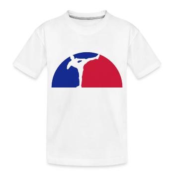 bleu rouge demi-cercle lune nuit vacances soir soleil f - T-shirt bio Premium Enfant - blanc - Devant
