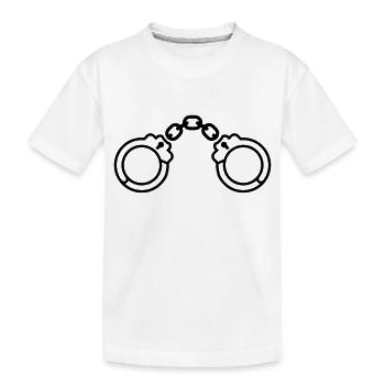 handschellen_1__f1 - Kinder Premium Bio T-Shirt - Weiß - Vorne