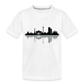 Skyline Berlin Schatten - Kinder Premium Bio T-Shirt - Weiß - Vorne