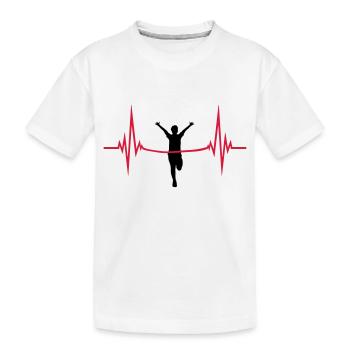 puls herzschlag frequenz zieleinlauf rotes band zi - Kinder Premium Bio T-Shirt - Weiß - Vorne