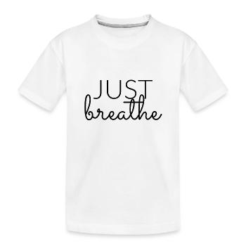 just breathe - Kinder Premium Bio T-Shirt - Weiß - Vorne