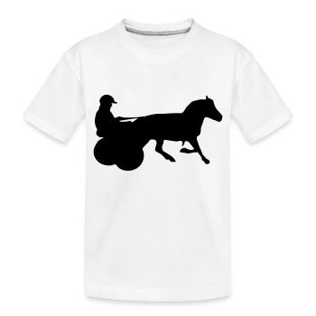 Shetty mit Gig, -Traber - Kinder Premium Bio T-Shirt - Weiß - Vorne