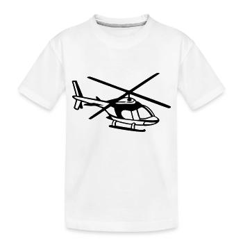 Hubschrauber - Kinder Premium Bio T-Shirt - Weiß - Vorne