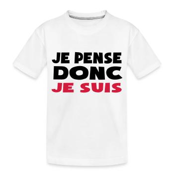 je pense donc je suis doute philosophique - T-shirt bio Premium Enfant - blanc - Devant