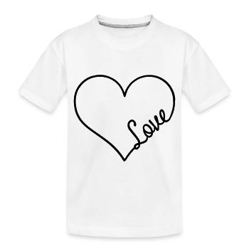 Liebe - Kinder Premium Bio T-Shirt - Weiß - Vorne