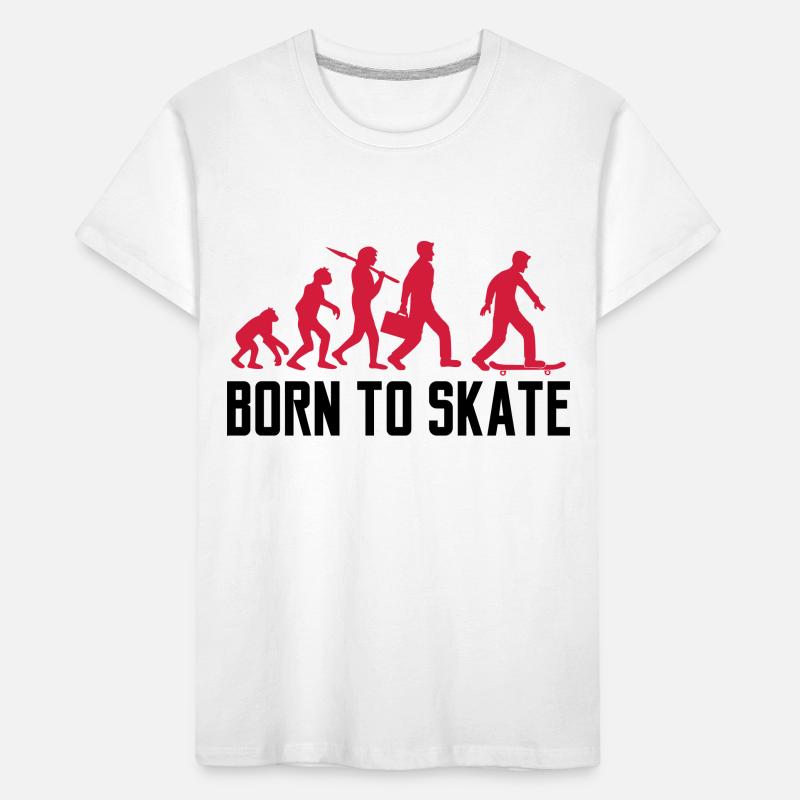 text born to skate evolution board skater skateboa Kids' Premium Organic T-Shirt