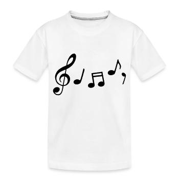 music notes - Kids' Premium Organic T-Shirt - white - Front